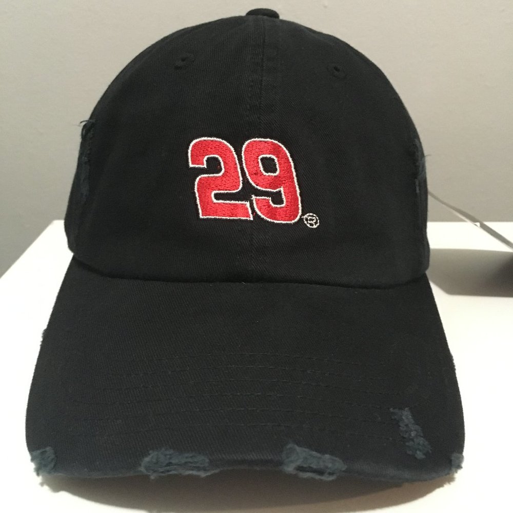 NEW 2007 Rheem NASCAR Kevin Harvick Black Distressed Strap-Back Racing Hat RCR